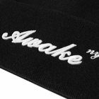 Awake NY Script Logo Beanie in Black