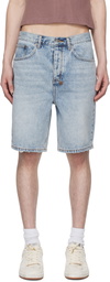 Ksubi Blue Anti K Denim Shorts