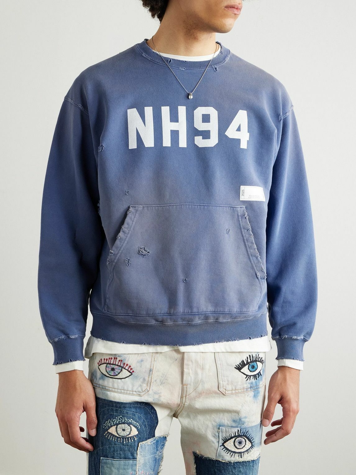 Neighborhood - Savage Printed Distressed Cotton-Jersey