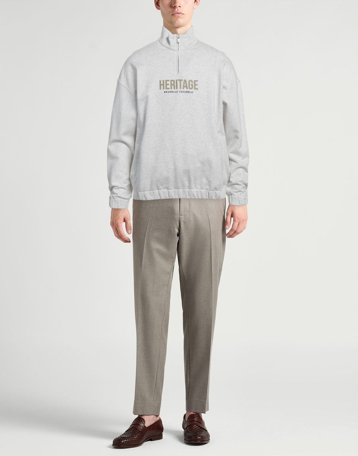 Brunello Cucinelli Mens Sweatshirt Light in Grey
