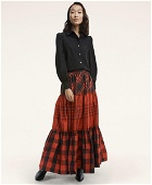 Brooks Brothers Women's Taffeta Tiered Tartan Skirt
