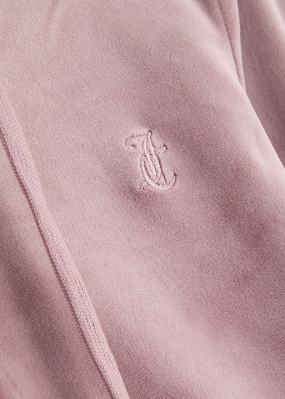 Juicy Couture Robertson Hooded Velour Sweatshirt Light Pink