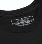 Neighborhood - Appliquéd Cotton-Jersey T-Shirt - Black