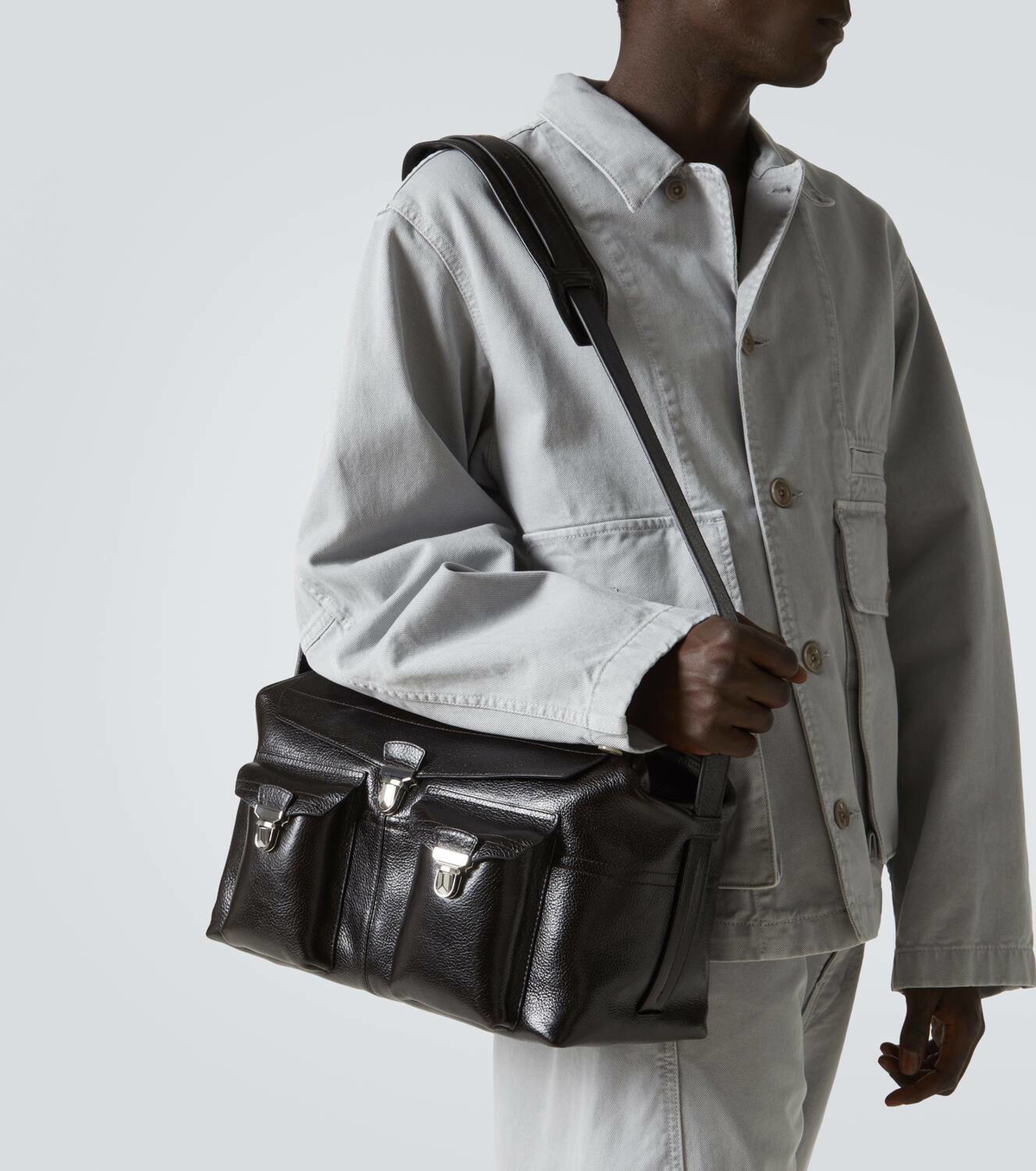 ◆LEMAIRE◆ブラック Week-End Gear バッグ レザー ◇LEMAIRE◇ブラック Week-End Gear バッグ レザー Black Week