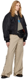 Martine Rose Black Shrunken Bomber Jacket
