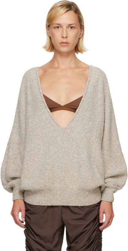 Photo: Baserange Beige Soar V Neck Sweater