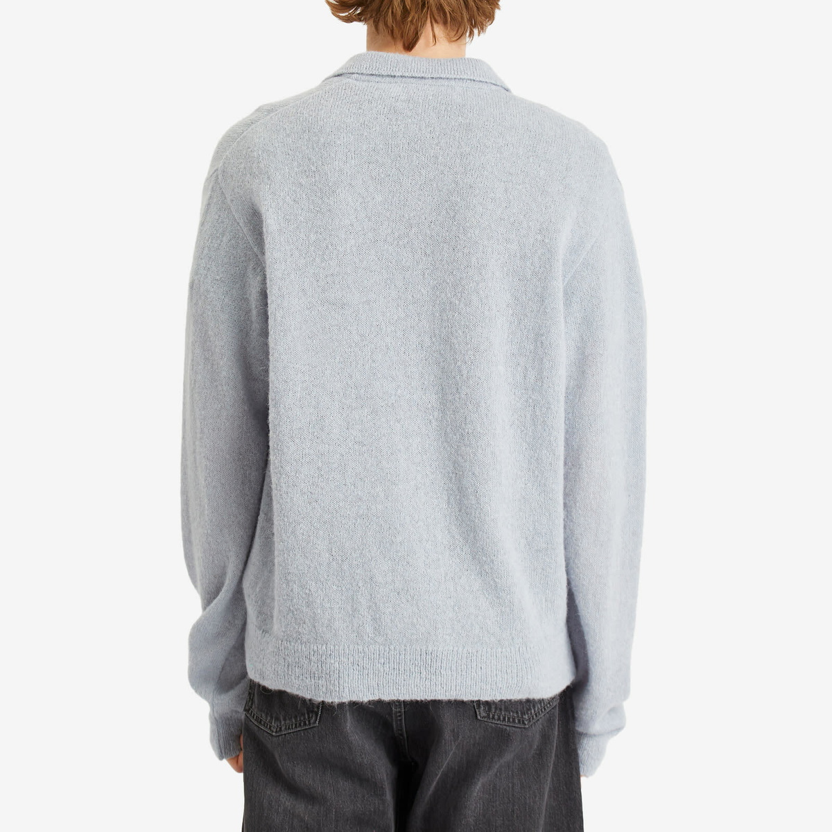 Our Legacy Men's Evening Polo in Livid Blue Fuzzy Alpaca Our