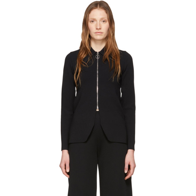 Photo: Stella McCartney Black Compact Knit Zip-Up Sweater