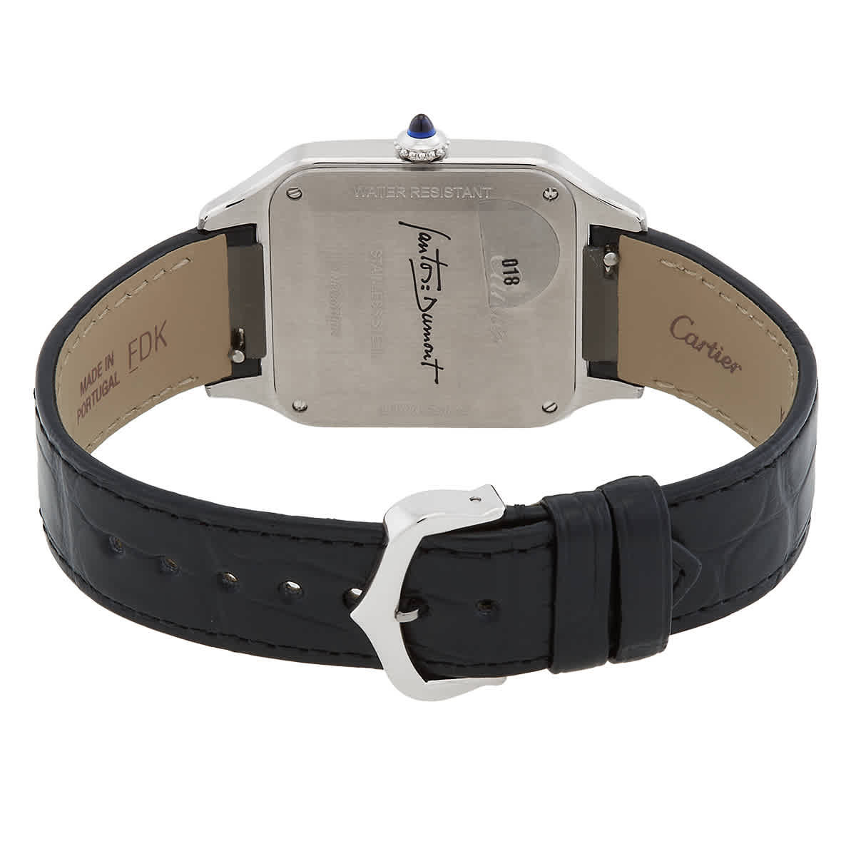 Cartier Santos-Dumont Lacquer Large Model Hand Wind Black Dial Mens Watch WSSA0046