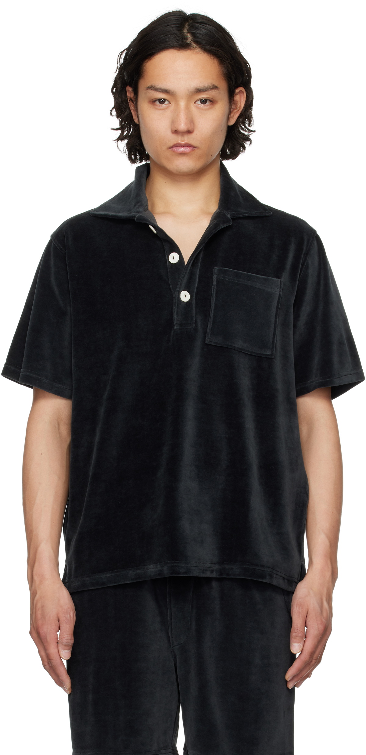 OAS Black Girona Velour Polo OAS