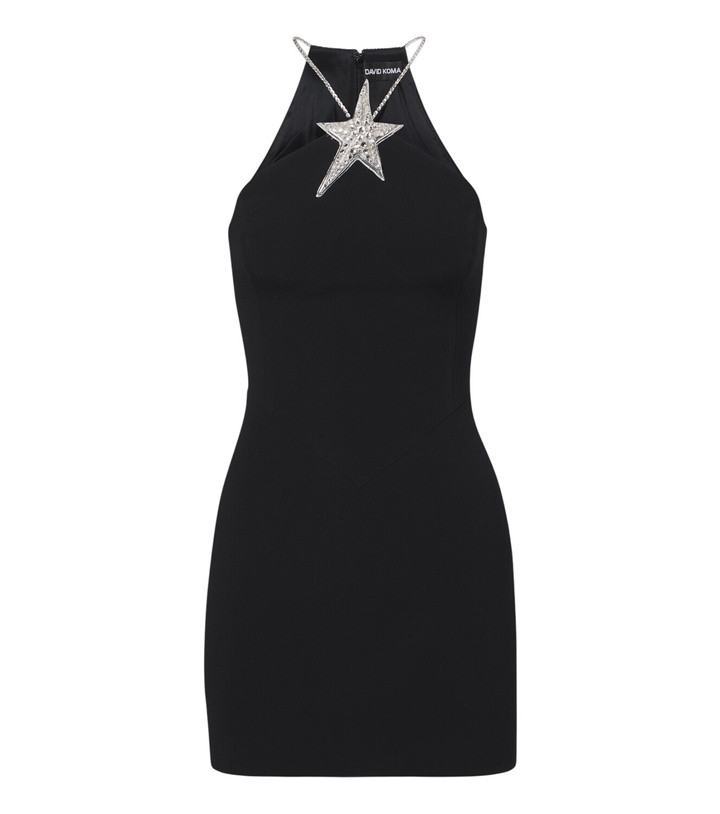 Photo: David Koma Embellished halterneck minidress