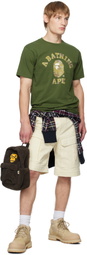 BAPE Khaki Bitmap College T-shirt