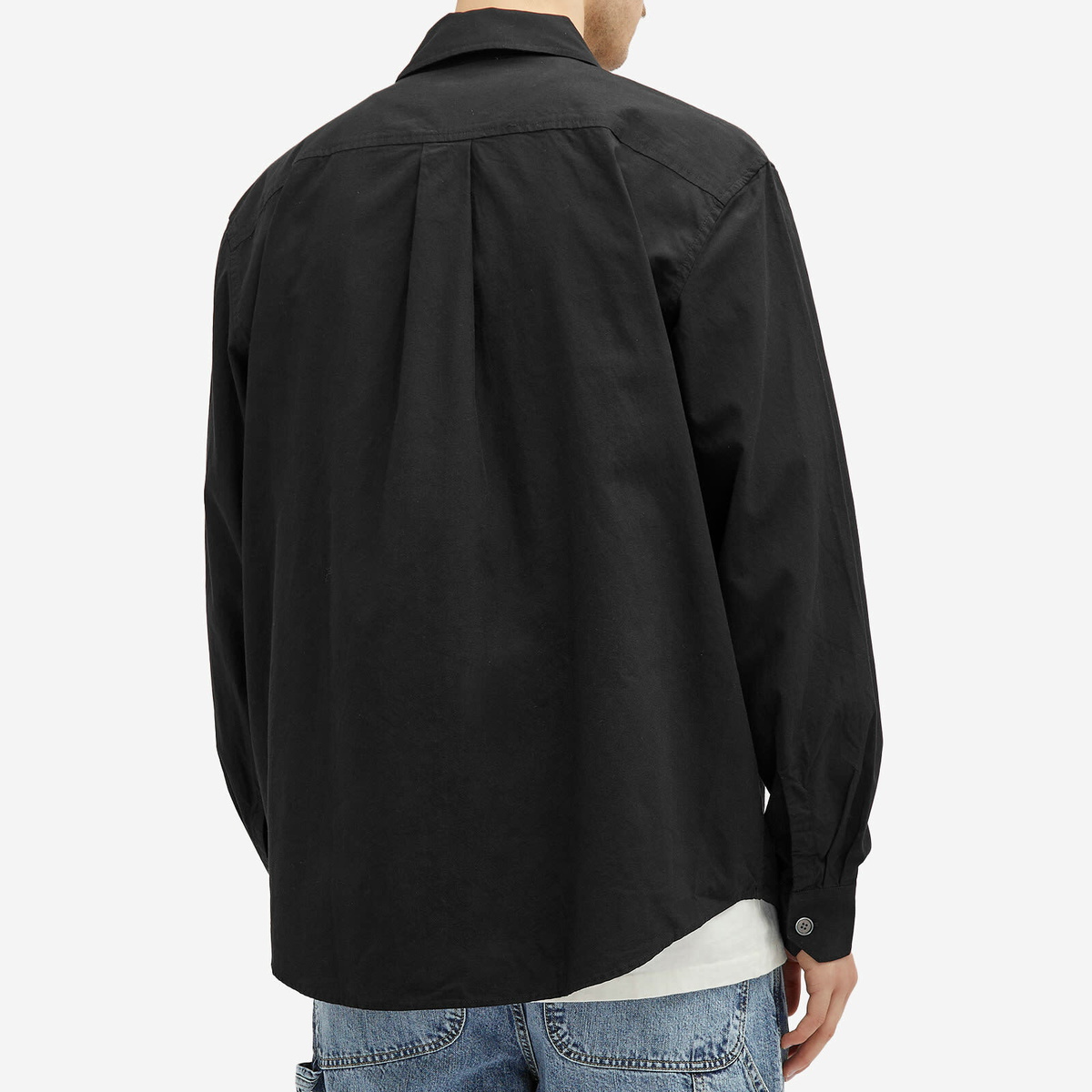 Our Legacy Men's Beyond Poplin Shirt in Black Liquid Poplin