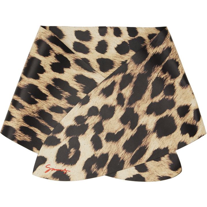 Photo: Givenchy Black & Beige Leather Leopard Print Scarf