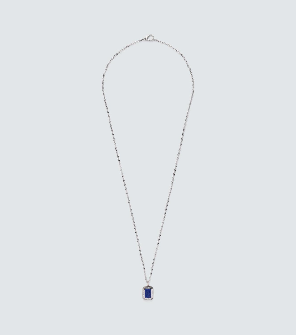 Shay Jewelry 18kt white gold necklace with lapis lazuli and diamonds