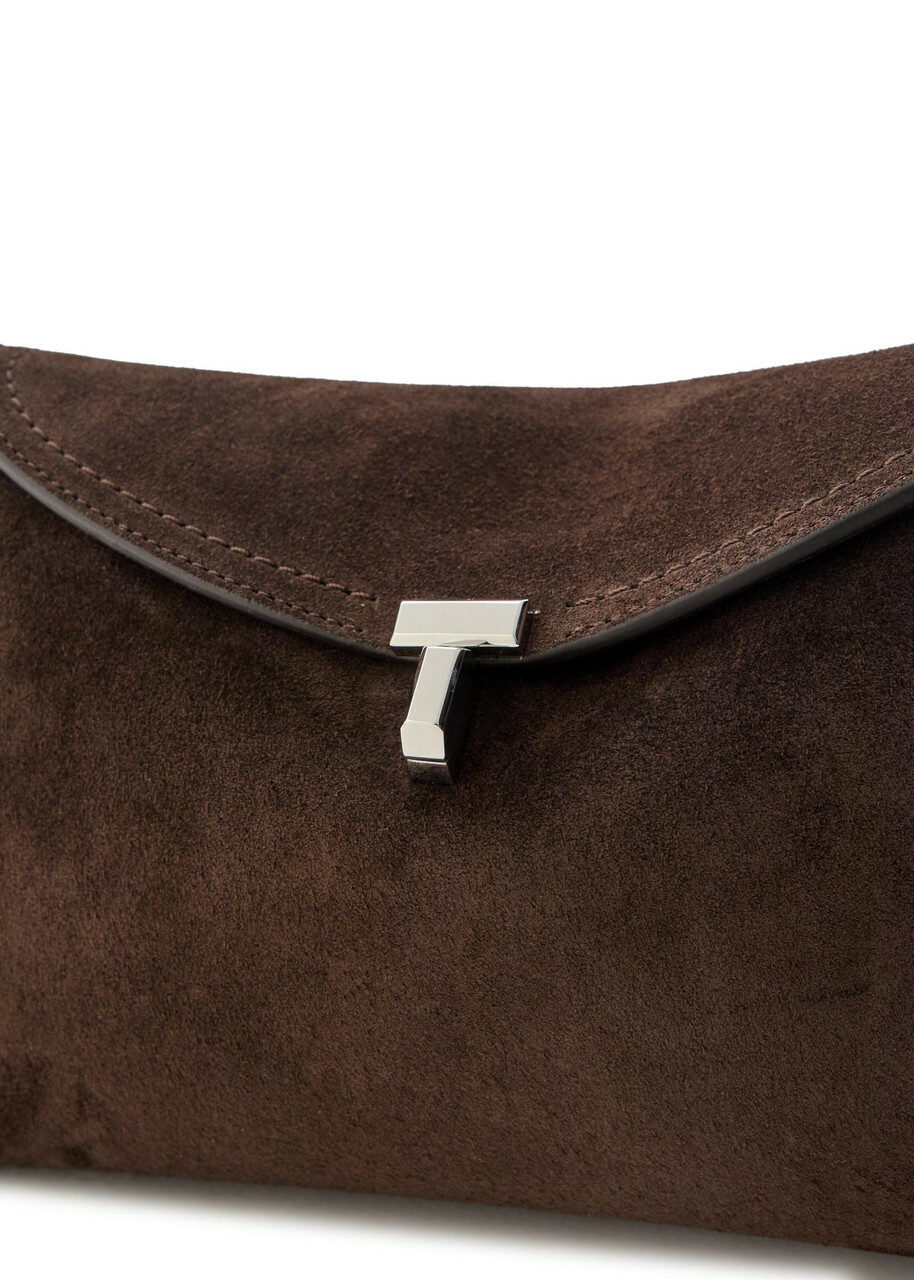 Toteme T-lock Suede Clutch - Brown - One Size