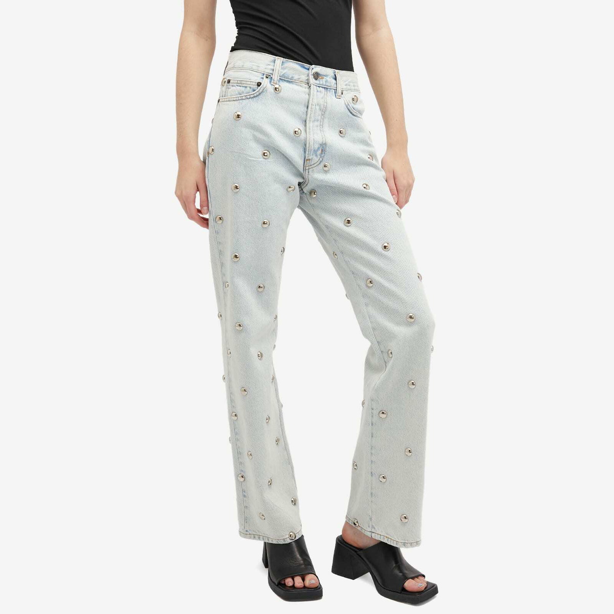 Fiorucci Women's Metal Straight Fit Jeans in Light Blue Bleach