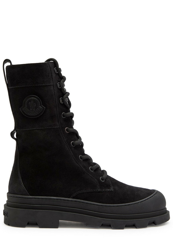 Photo: Moncler Vera High Suede Mid-calf Boots Black