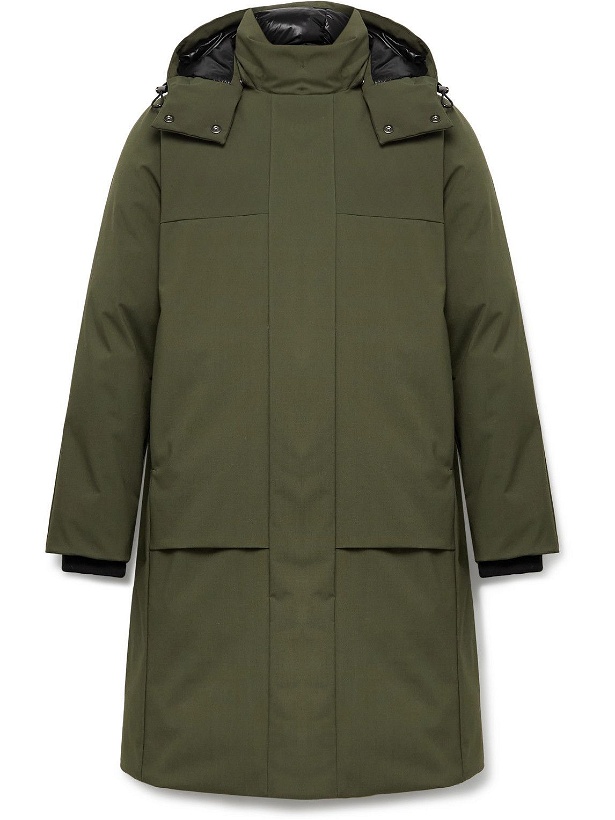 Photo: Theory - Wilson Recycled Shell Hooded Down Jacket - Green