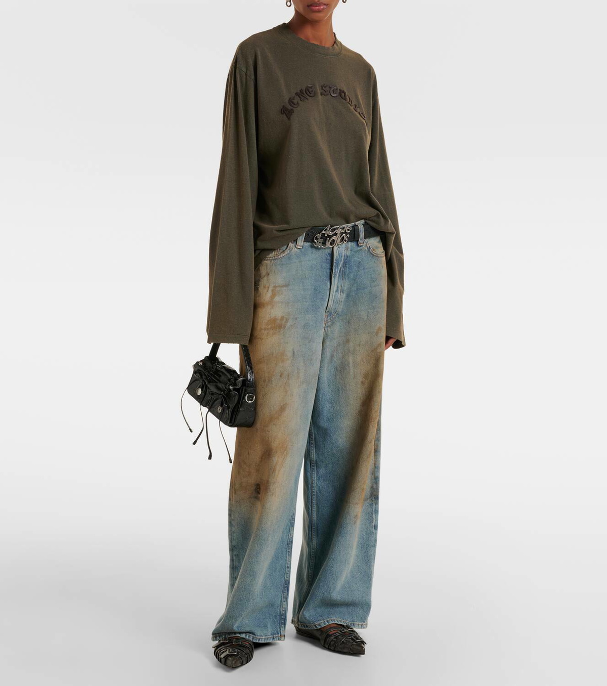 関税送料込み【ACNE STUDIOS】Logo applique cotton jersey top Acne Studios Logo appliqué cotton jersey top Acne Studios