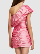 ROTATE - One-shoulder Ruffled Viscose Mini Dress