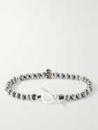 Mikia - Silver and Glass Beaded Bracelet - Silver