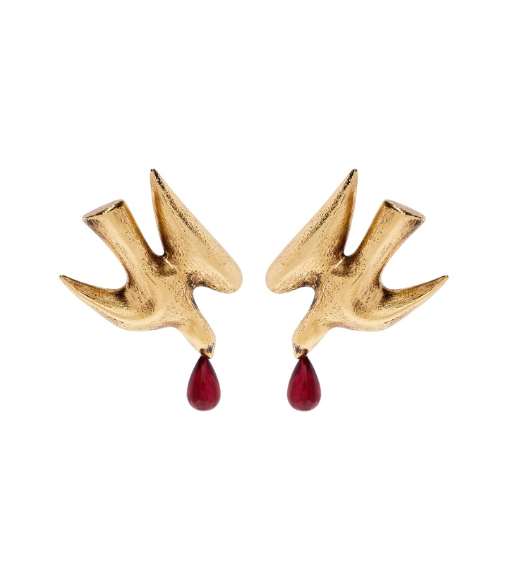 Photo: Saint Laurent Dove embellished drop earrings