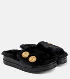 Balmain - Leather and faux fur sandals