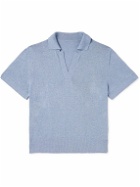 Stòffa - Mouliné Cotton Polo Shirt - Blue