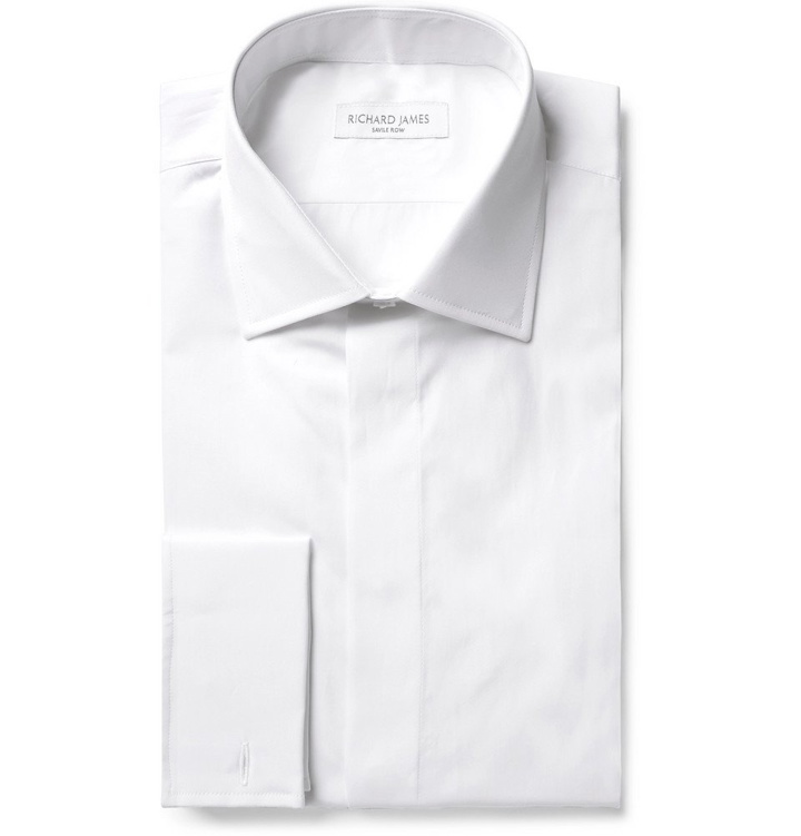 Photo: Richard James - White Slim-Fit Double-Cuff Cotton-Poplin Shirt - White
