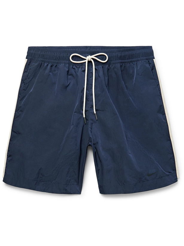 Photo: Nike - Sportswear Twill-Trimmed Nylon Drawstring Shorts - Blue