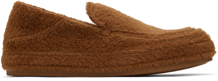 Photo: ZEGNA x The Elder Statesman Brown Oasi Cashmere Wool Loafers