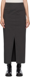 COOR Gray Cotton Relaxed Long Midi Skirt