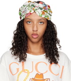 Gucci White Flora Print Headband