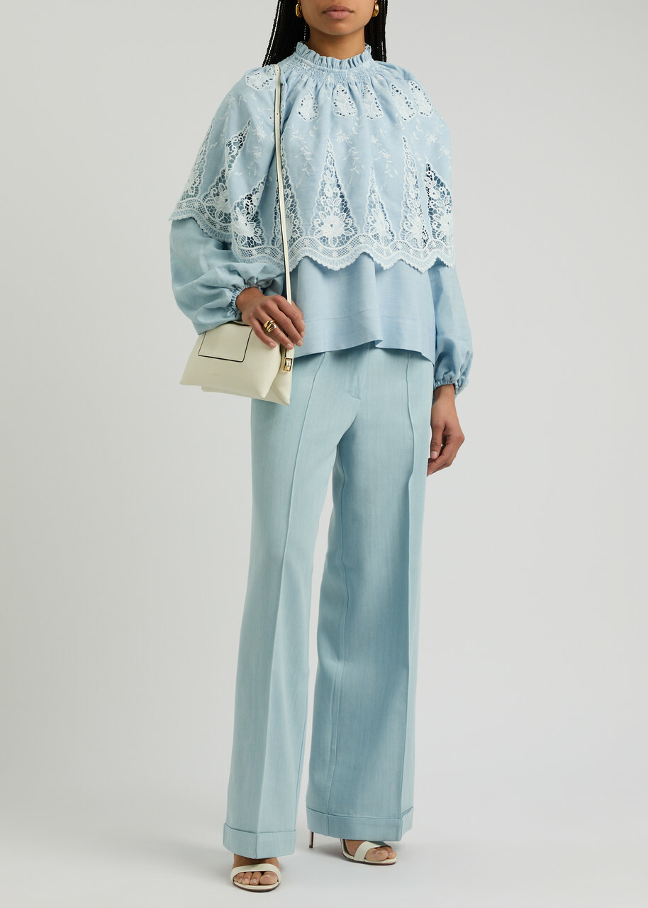 Lug Von Siga Maria Wide-leg Woven Trousers Light Blue