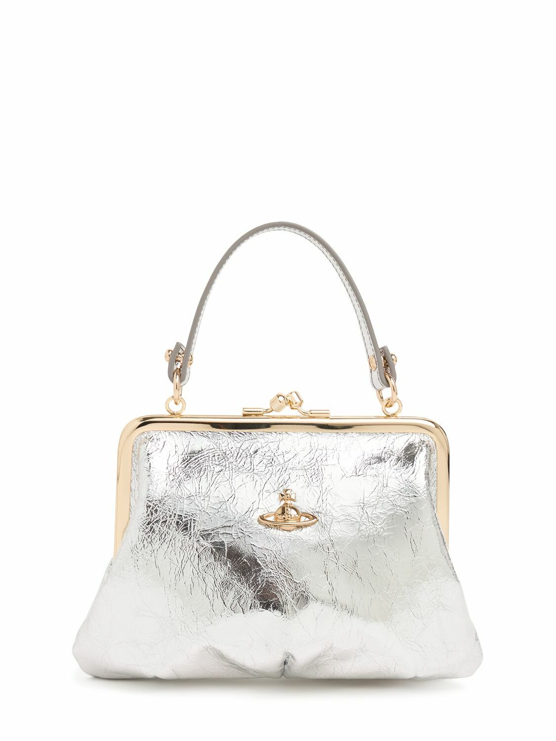 VIVIENNE WESTWOOD Granny Frame Metallic Crinkled Purse Vivienne