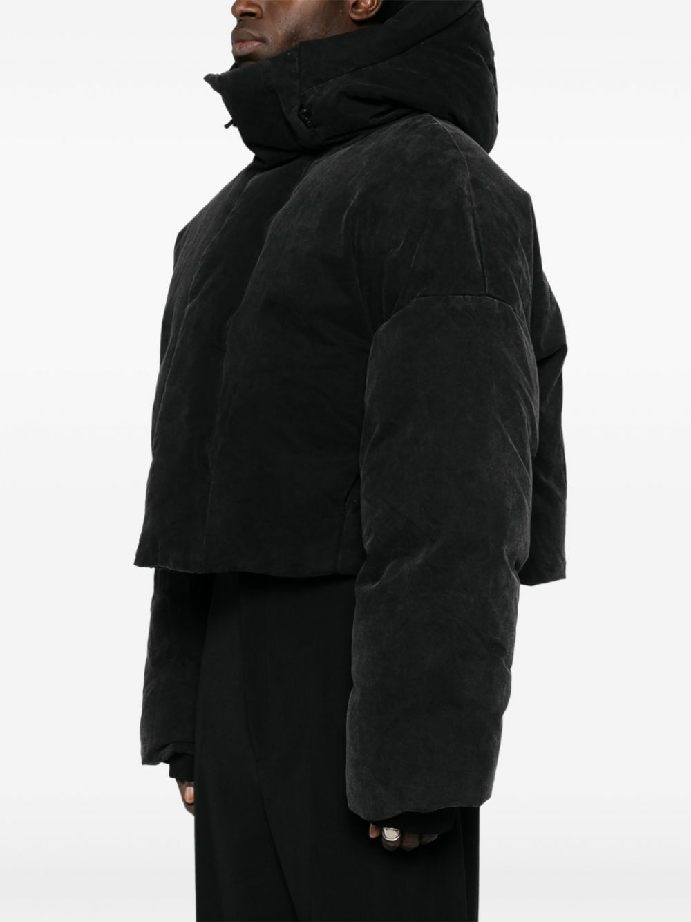 ENTIRE STUDIOS Black Cropped Puffer Jacket