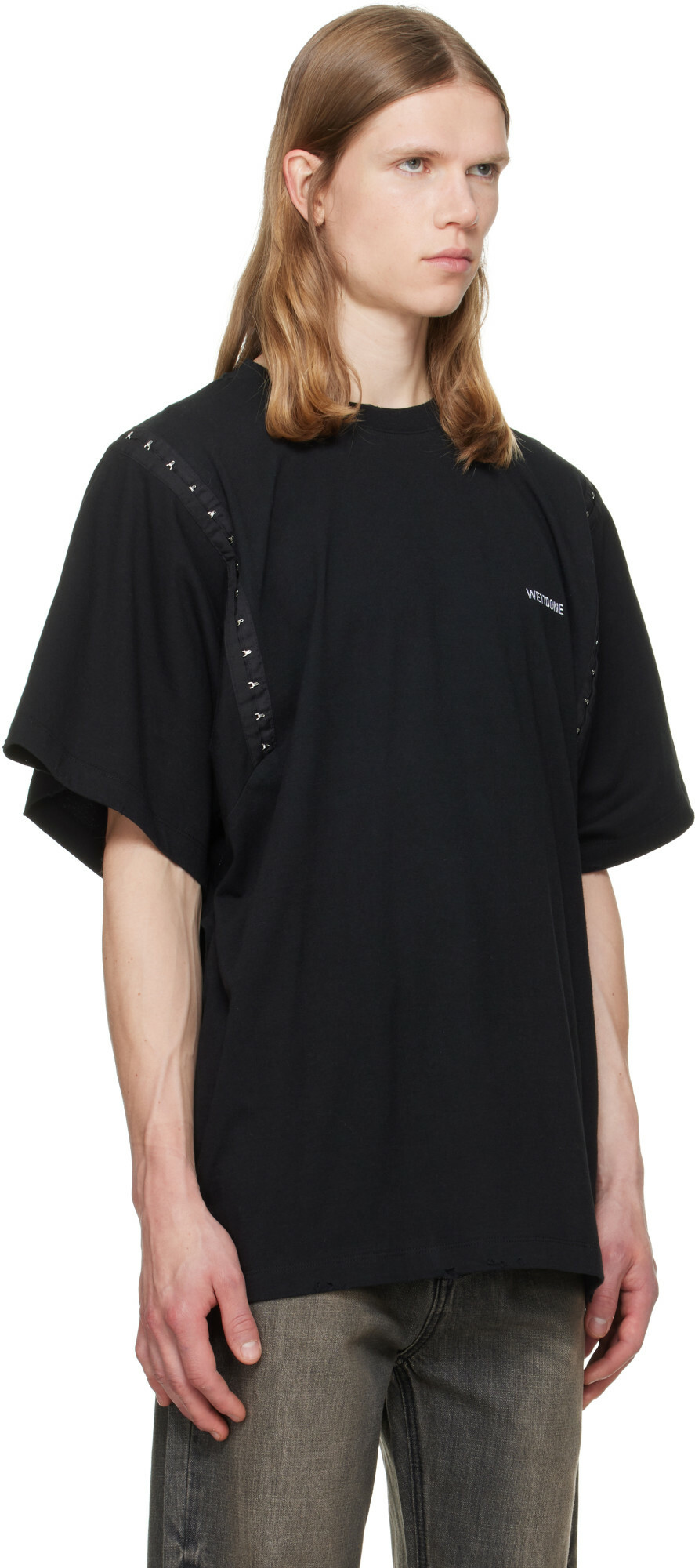 We11done Black Hook & Eye T-Shirt
