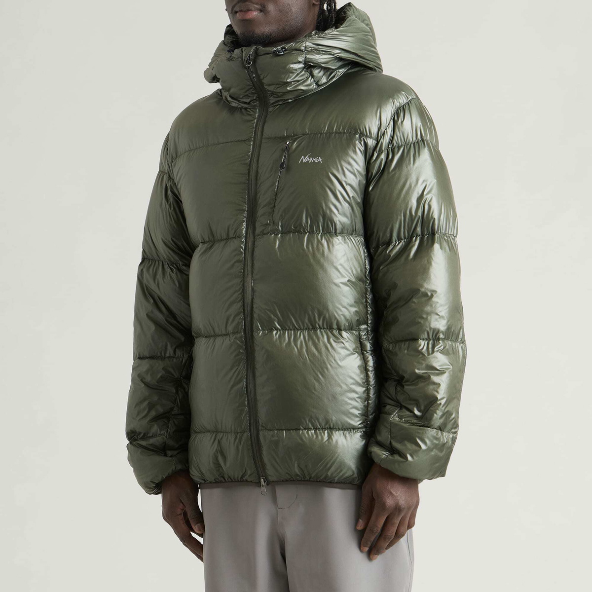 NANGA Men's Mountain Trip Hooded Down Jacket in Khaki
