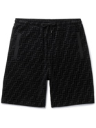 FENDI - Flocked Cotton-Jersey Drawstring Shorts - Black - IT 48