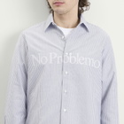 No Problemo Men's Oxford Stripe LS Shirt in Grey