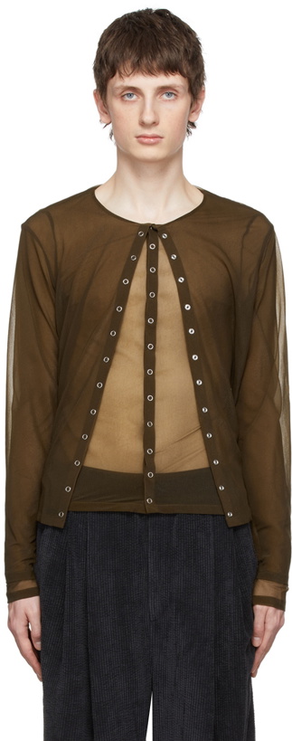 Photo: Eckhaus Latta Brown Vapor Cardigan