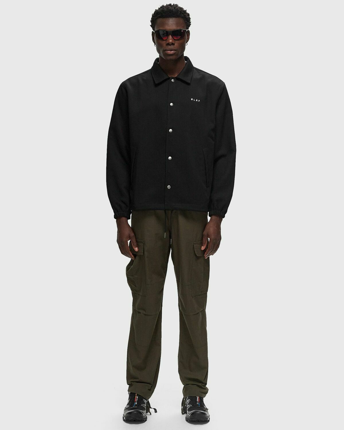ølåf Coach Jacket Black Overshirts/Windbreaker