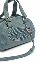 Diesel 1DR Dome-Small bowling bag in denim with Oval D logo - Crossbody Bags - Unisex - Blue