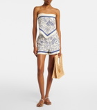 Simkhai Keaton printed linen-blend shorts
