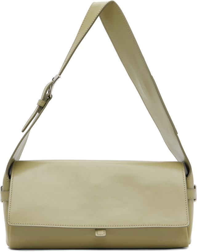 Photo: OPEN YY Green Leather Belting Duffle Bag