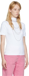 Pushbutton White Pearl Necklace T-Shirt