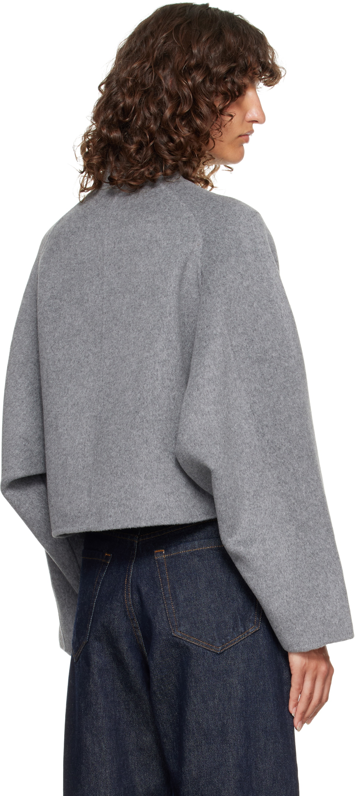 Loulou de Saison Gray Nyma Wool Drap Jacket