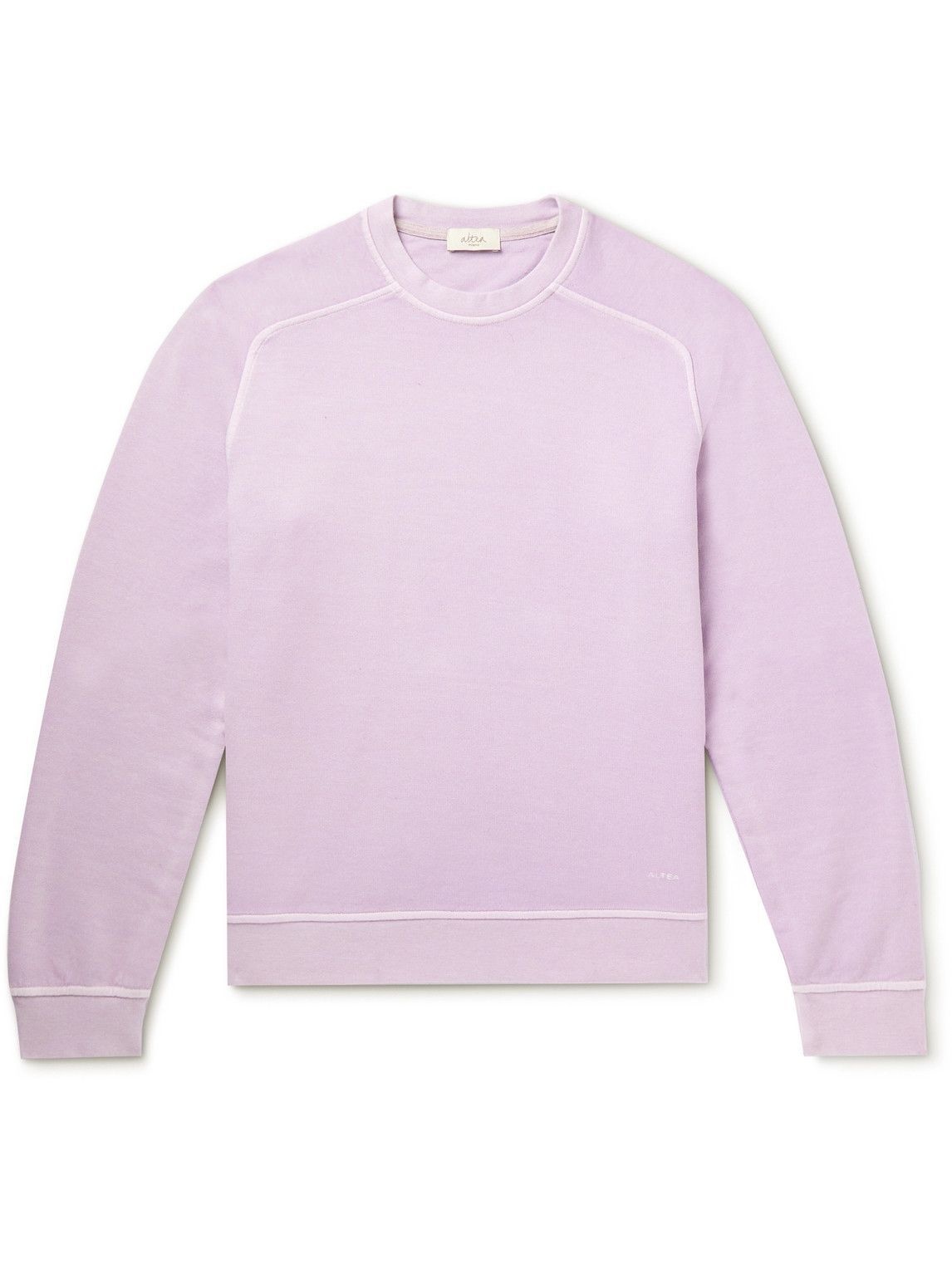 Photo: Altea - Wilson Garment-Dyed Cotton-Jersey Sweatshirt - Purple
