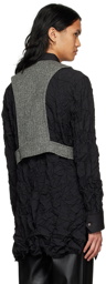 CALVINLUO Black Wool Vest